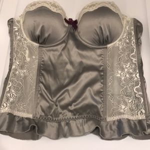 Grey padded lace corset top